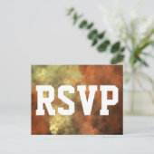 Oranje-gelige mist-achtige patroon RSVP-kaart Uitnodiging Briefkaart (Staand voorkant)
