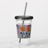 Oranje gelilies acryl drinkbeker (Achterkant)