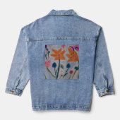 Oranje gelilies denim jacket (Achterkant)