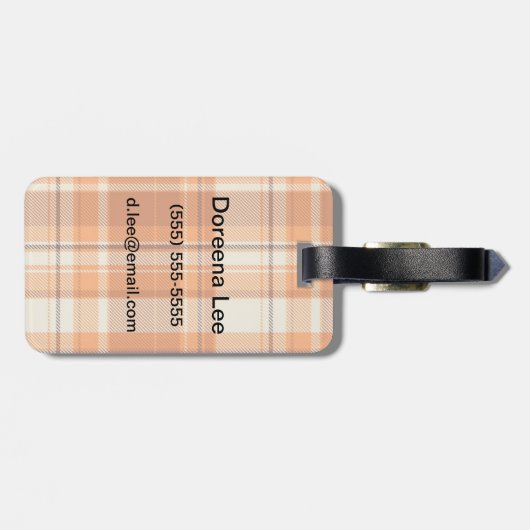 Oranje gelooid bagagelabel (Achterkant horizontaal)