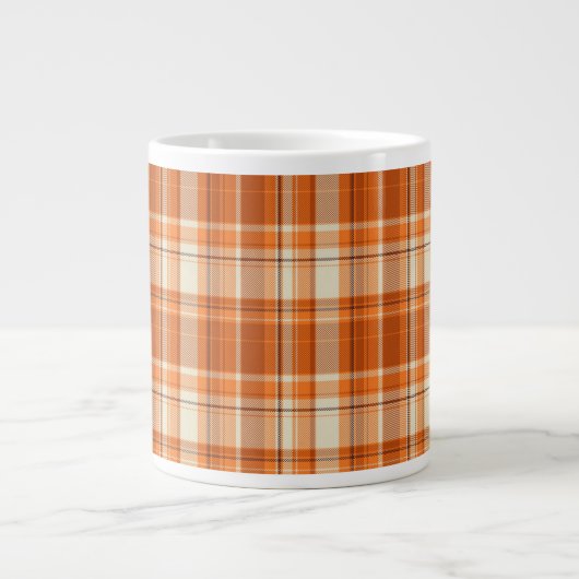 Oranje gelooid grote koffiekop (Voorkant)