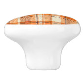 Oranje gelooid keramische knop (Zijkant)