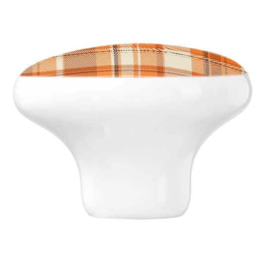 Oranje gelooid keramische knop (Zijkant)