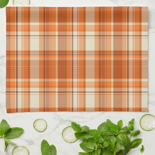 Oranje gelooid theedoek (Gevouwen)