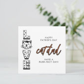 Oranje gelukkige Vaderdag van de kattenpil Kaart (Staand voorkant)