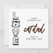 Oranje gelukkige Vaderdag van de kattenpil Kaart (Voorkant)