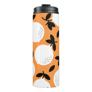 Oranje gelukzaligheid: prachtig fruitpatroon thermosbeker