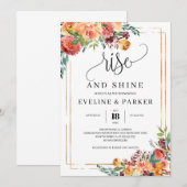 Oranje gemarigde bloemen stijgen en worden uitgeno kaart (Voorkant / Achterkant)