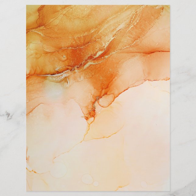 Oranje gemarmerd plakboekpapier (Voorkant)