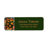 Oranje gemarmerde bloemen in de zomertuin etiket (Voorkant)