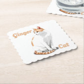 Oranje gember en witte kat gepersonaliseerd kartonnen onderzetters (Gebogen)