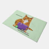 Oranje gember koffie kat grappig deurmat (Schuin)