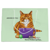 Oranje gember koffie kat grappig groot cadeauzakje (Voorkant)