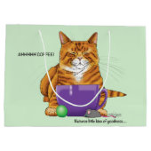 Oranje gember koffie kat grappig groot cadeauzakje (Achterkant)