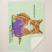 Oranje gember koffie kat grappig sherpa deken (Voorkant)