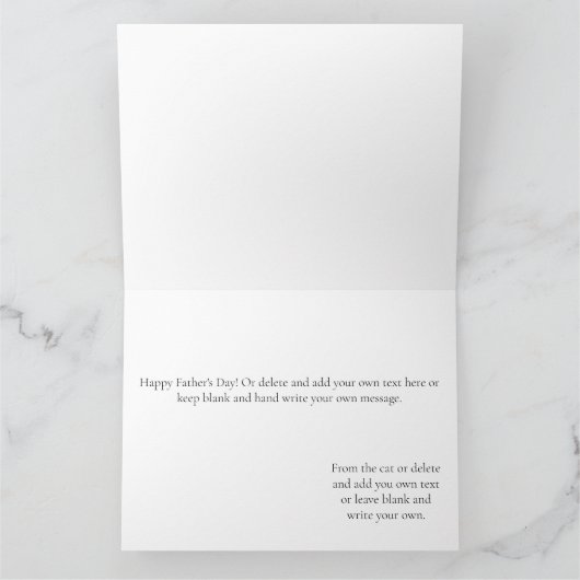 Oranje Gember Paars Schattige Kat Vader Vaderdag Kaart (Binnen)