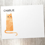 Oranje gemberkat gepersonaliseerd notitieblok<br><div class="desc">Met een leuke waterverf sinaasappel of gemberkat,  ideaal voor dierenvrienden. Wijzig de naam om deze te personaliseren. Originele kunst van Nic Squirrell.</div>
