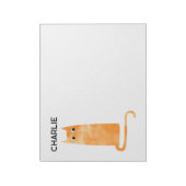 Oranje gemberkat gepersonaliseerd notitieblok (Linkerzijde)