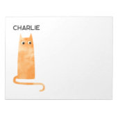 Oranje gemberkat gepersonaliseerd notitieblok (Voorkant)