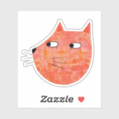 Oranje gemberkat sticker (Vel)