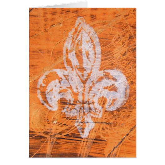 Oranje gemengde media Fleur-de-lis (Voorkant)