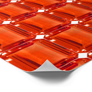 Oranje Gemstone Pattern Poster