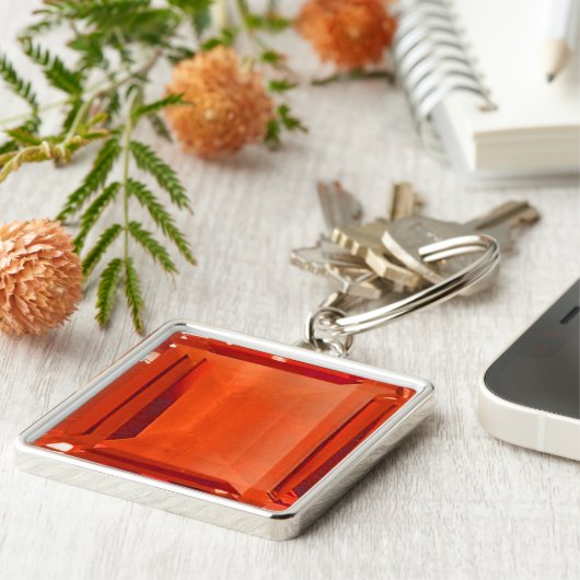 Oranje Gemstone Pattern Sleutelhanger (Zijkant)