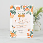 Oranje Gender Reveal Wat zal de kleine cutie zijn Kaart (Staand voorkant)