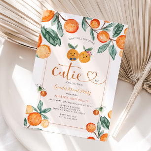 Oranje Gender Reveal Wat zal de kleine cutie zijn Kaart