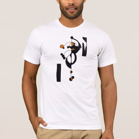 Oranje Geo Design Mannen T-Shirt (Voorkant)
