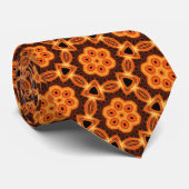 Oranje Geometisch Patroon 03 Stropdas (Opgerold)