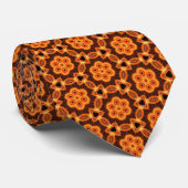 Oranje Geometisch Patroon 04 Stropdas (Opgerold)
