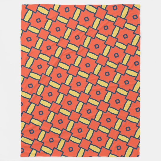 Oranje geometrisch Abstract patroon Fleece Deken (Voorkant)