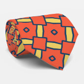 Oranje geometrisch Abstract patroon Stropdas (Opgerold)