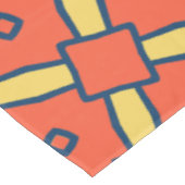 Oranje geometrisch Abstract patroon Tafelkleed (Gekanteld)