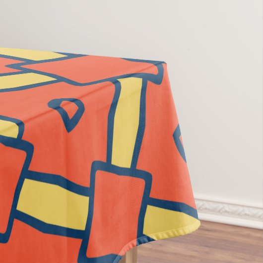 Oranje geometrisch Abstract patroon Tafelkleed (Voorbeeld)