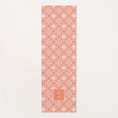 Oranje geometrisch Batikpatroonmonogram Yogamat (Voorkant)