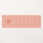 Oranje geometrisch Batikpatroonmonogram Yogamat (Voorkant (horizontaal))