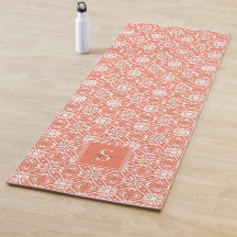 Oranje geometrisch Batikpatroonmonogram