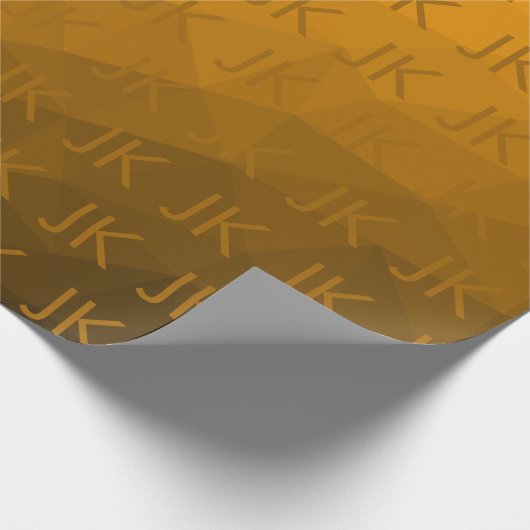 Oranje geometrisch maaspatroon van de gradiënt Mon Cadeaupapier (Hoek)