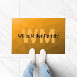 Oranje geometrisch maaspatroon van de gradiënt Mon Deurmat