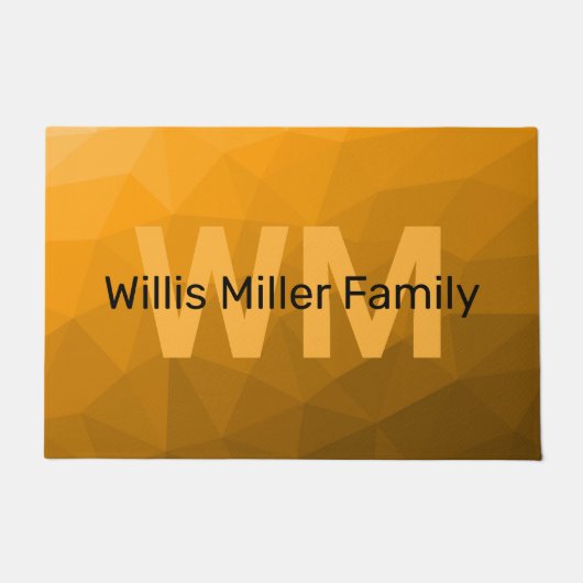 Oranje geometrisch maaspatroon van de gradiënt Mon Deurmat (Voorkant)