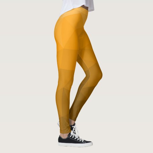 Oranje geometrisch maaspatroon van de gradiënt Mon Leggings (Rechts)