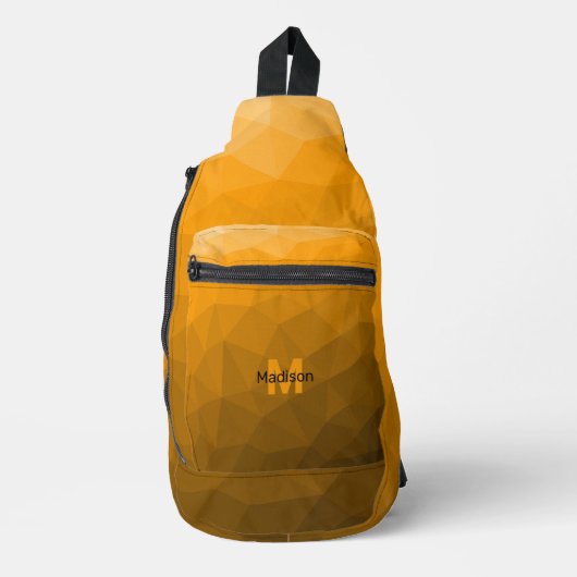 Oranje geometrisch maaspatroon van de gradiënt Mon Sling Bag (Voorkant)