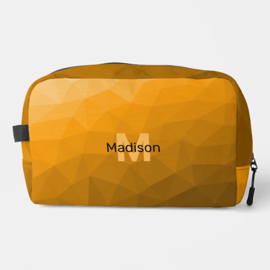 Oranje geometrisch maaspatroon van de gradiënt Mon Toilettasje (Voorkant)