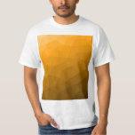 Oranje geometrisch maaspatroon van de gradiënt t-shirt<br><div class="desc">Oranje gradiënt geometrisch maaspatroon. Driehoek geometrisch netwerk met licht donker oranje ombre gradiënt.</div>