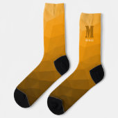 Oranje geometrisch mesh patroon Monogram Sokken (Links)