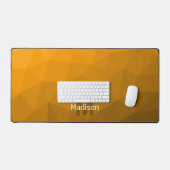 Oranje geometrisch meshpatroon monogram bureaumat (Keyboard & Muis)