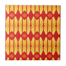 Oranje geometrisch ontwerp van de goudvlam tegeltje