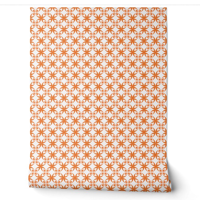Oranje geometrisch patroon behang (Afrollen)